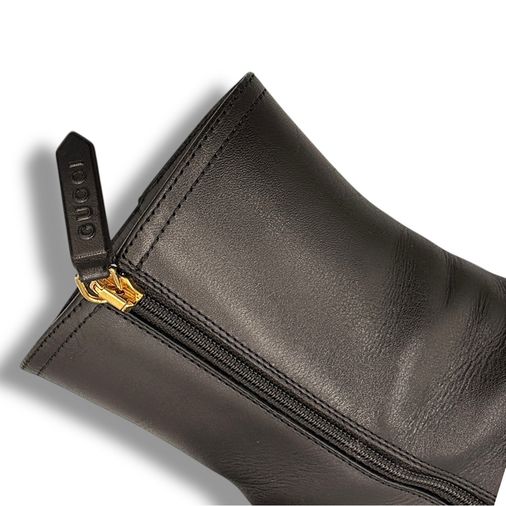 Gucci Logo Ankle Boots Black Leather – EU 37 - Picture 10 of 16